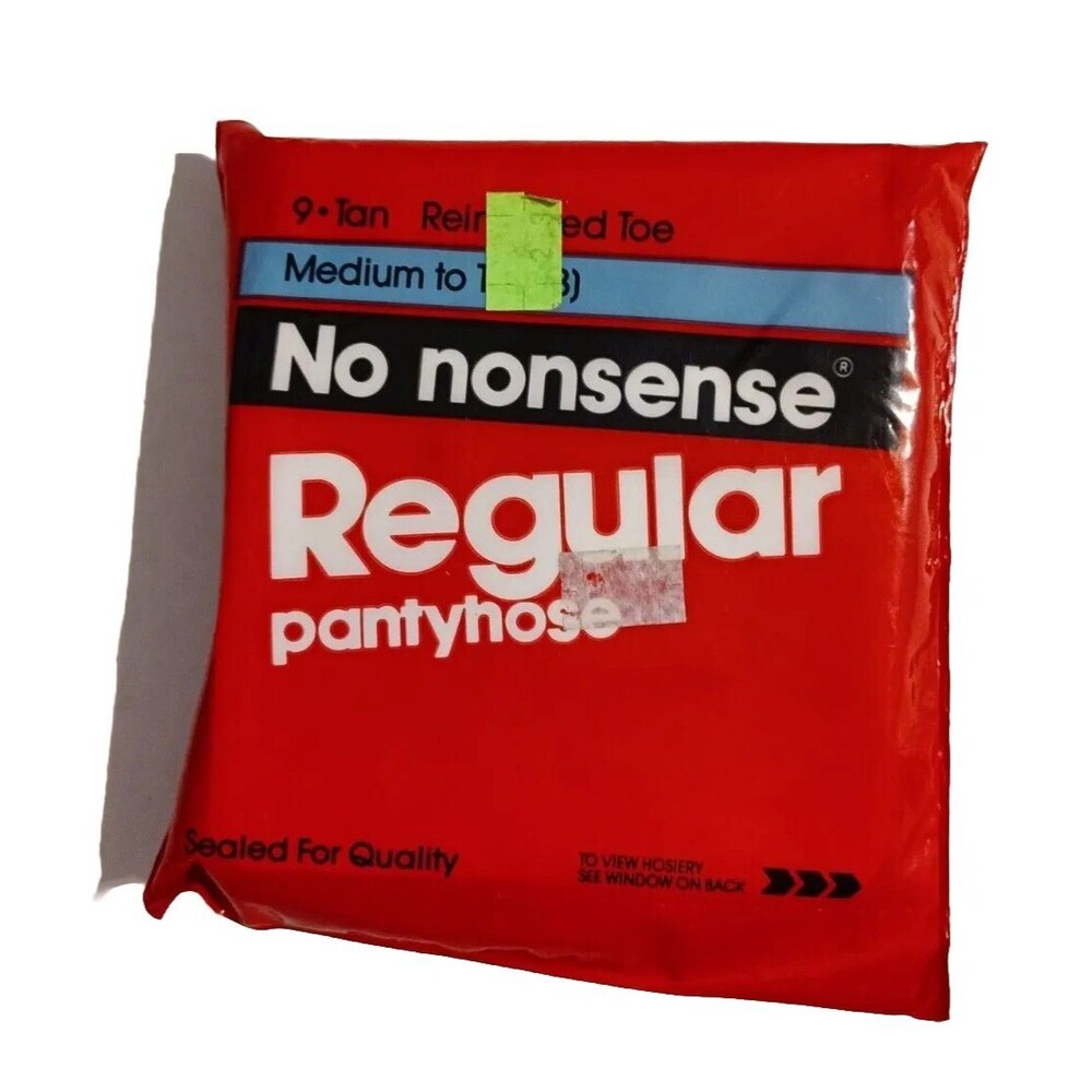 Vintage No Nonsense Regular Pantyhose 9 - Tan Reinforced Toe